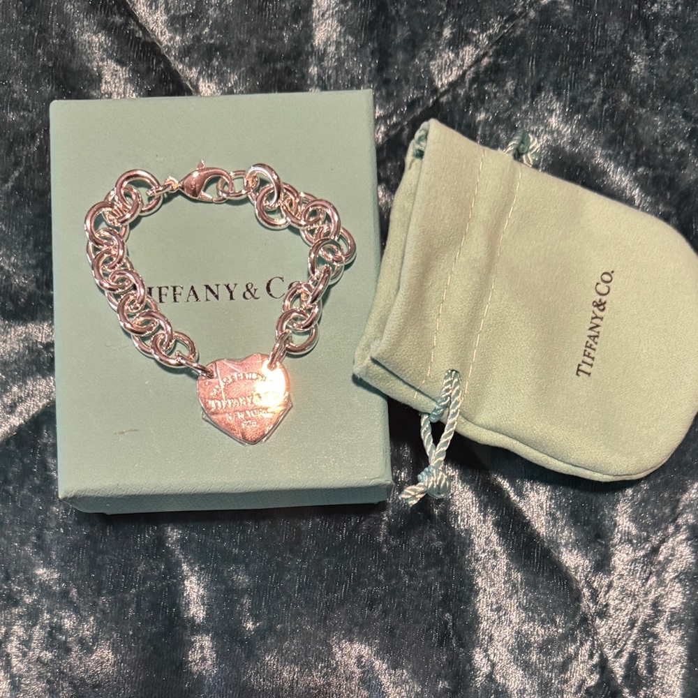 Tiffany & Co. Silver Heart Charm Bracelet